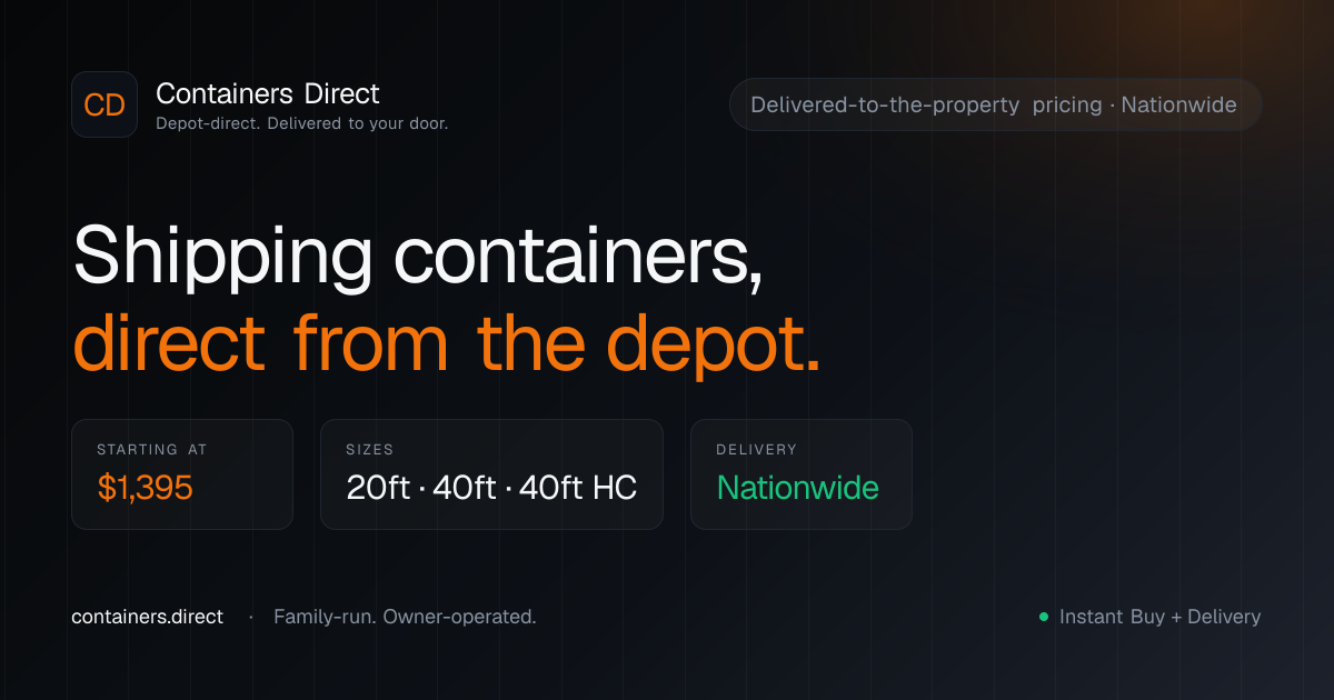 Containers Direct, New & Used Shipping Containers for Sale, Delivered